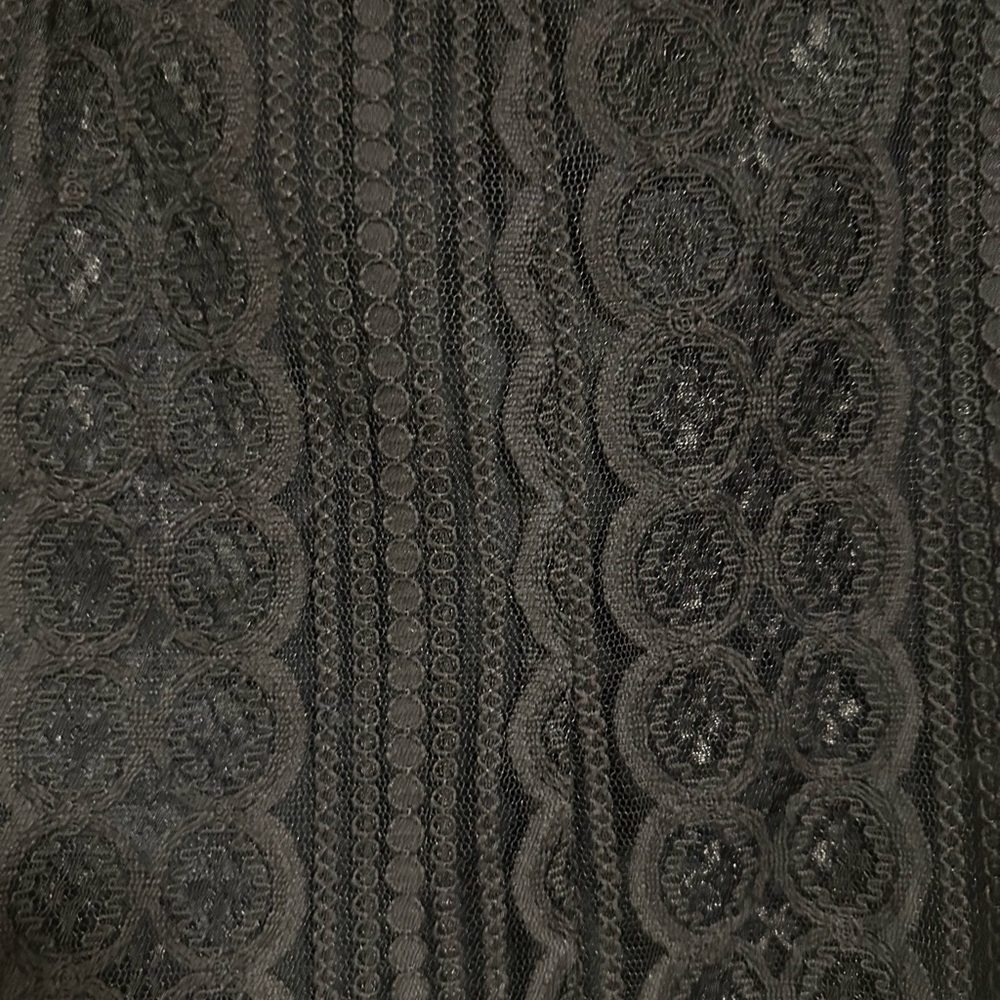 Ann Taylor Black Lace Overlay A-Line Skirt Size 8 Lined Midi Dressy Classy Chic - Picture 4 of 11